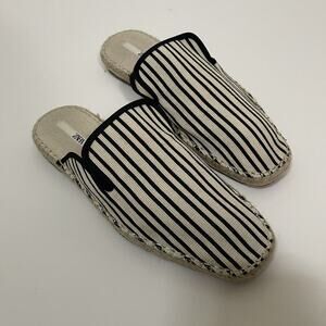 ZARA ESPADRILLES SLIDES BLACK AND BEIGE SLIP ON SIZE 39 US 8